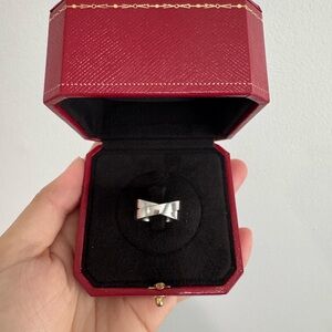CARTIER SOLID 18K WHITE GOLD NOUVELLE VAGUE RING SIZE 50